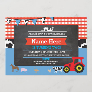 Bauernhof-Yard-Geburtstags-Party-laden Einladung