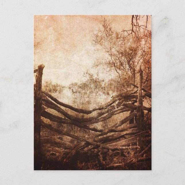 Bauernhof-Zaun ländliche Landschaft des Postkarte (Vorderseite)