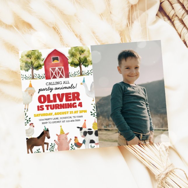 Bauernhof zum Geburtstag Foto Einladung (Von Creator hochgeladen)