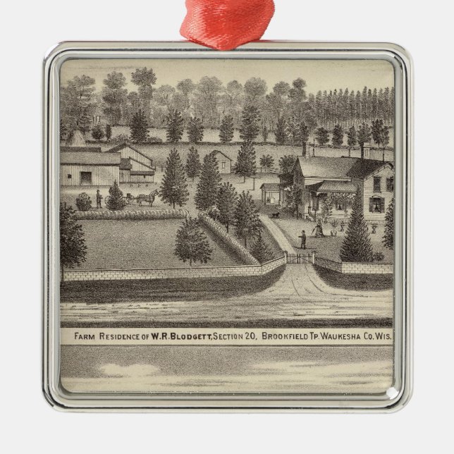 Bauernhöfe und Wohnsitze von WR Blodgett u. Silbernes Ornament (Vorne)