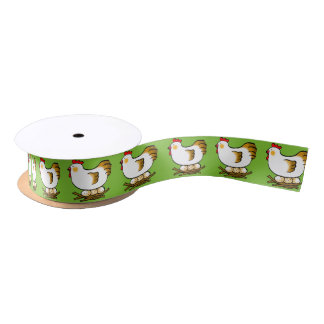 Bauernhofhuhn und -eier satinband