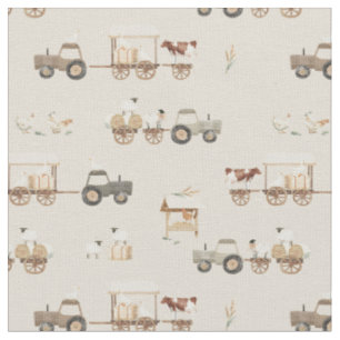 Bauernhofkarren Traktor Bauernhof Beige Stoff
