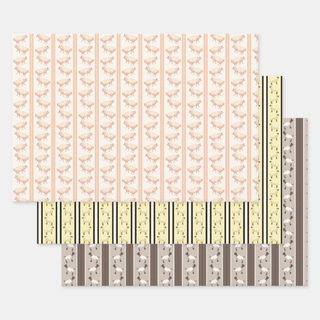Bauernhoftier-Verpackungspapier Geschenkpapier Set (Set)