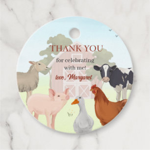 Bauernhoftiere Barnyard-Party  Geschenkanhänger