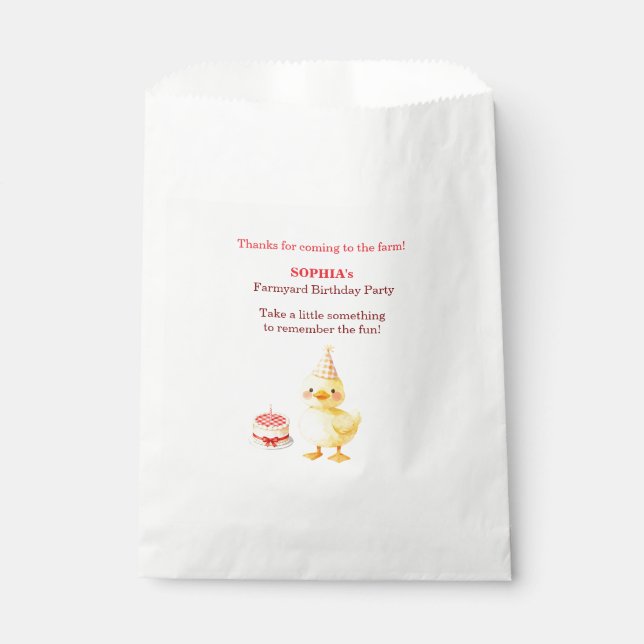 Bauernhoftiere Geburtstagsmädchen Geschenktüte - E Geschenktütchen (Vorderseite)