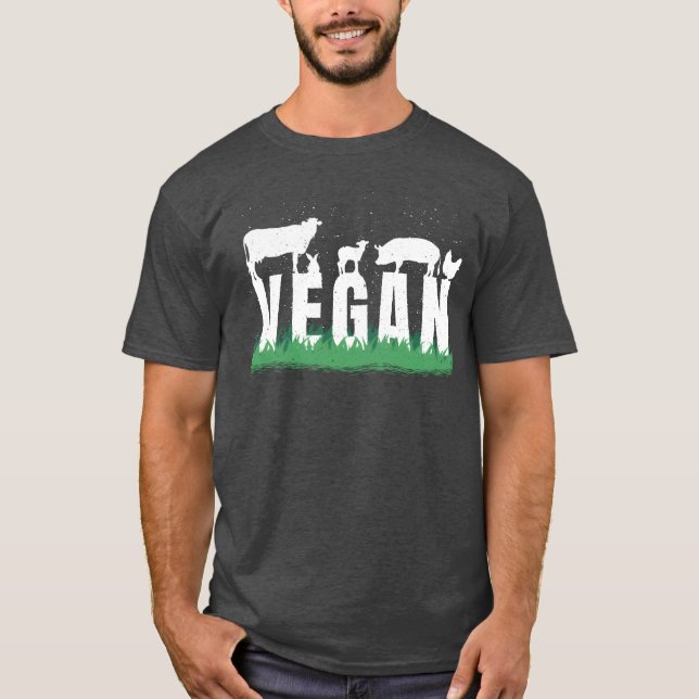 Bauernhoftiere Gemüse Vegetarier Vegan Freund T-Shirt (Vorderseite)