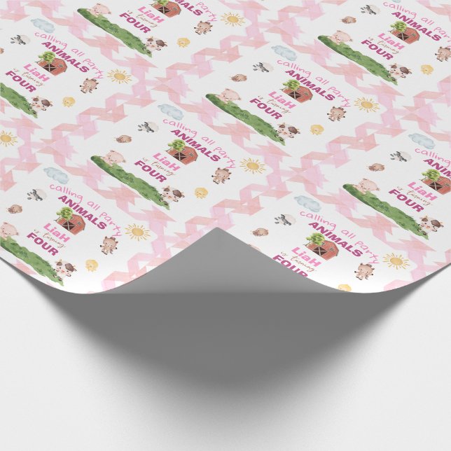Bauernhoftiere jedes Alter  Geschenkpapier (Ecke)