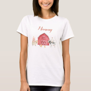 Bauernhoftiere & Rote Scheune Geburtstags-Familien T-Shirt