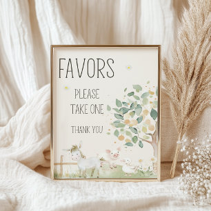 Bauernhoftiere Wiese Freund Baby Shower Geschenke Poster