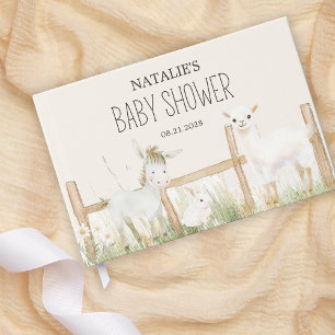 Bauernhoftiere Wiesenfreunde Baby Shower Gästebuch