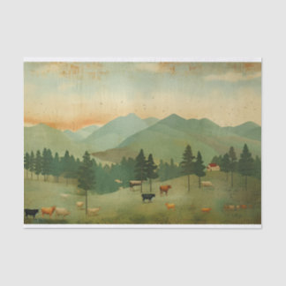 Bauernkuh Vintage Decode Seidenpapier