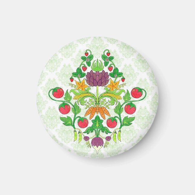 Bauernmarkt-Damast Magnet (Vorne)