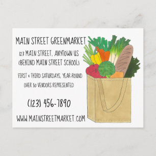Bauernmarkt Großmarkt Lebensmittel kaufen Postkarte