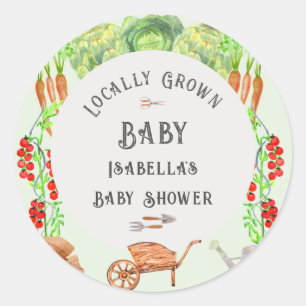 Bauernmarkt Lokal gewachsene Babyparty  Runder Aufkleber