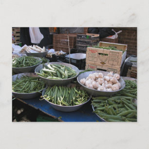 Bauernmarkt, Louans, Bresse, Bohnen Postkarte