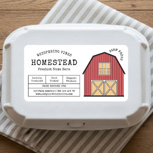 Bauernmarkt-Produktetikett Rustikale Farm-Scheune