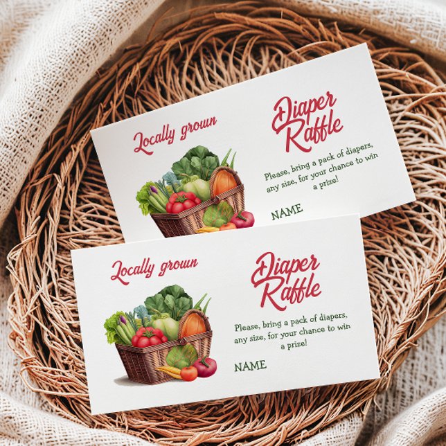 Bauernmarkt Vor Ort gezüchtetes Baby-Duschspiel Begleitkarte (Von Creator hochgeladen)