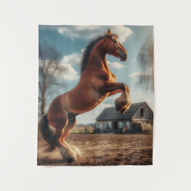 Bauernpferd Wandteppich (Vorderseite)