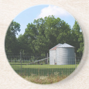 Bauernreihe - Silos in GA Getränkeuntersetzer