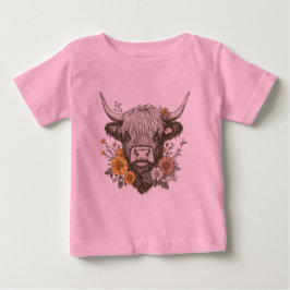 Bauernstil Hochland Kuh Grafik Baby T-shirt