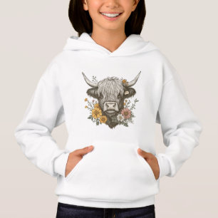 Bauernstil Hochland Kuh Grafik Hoodie