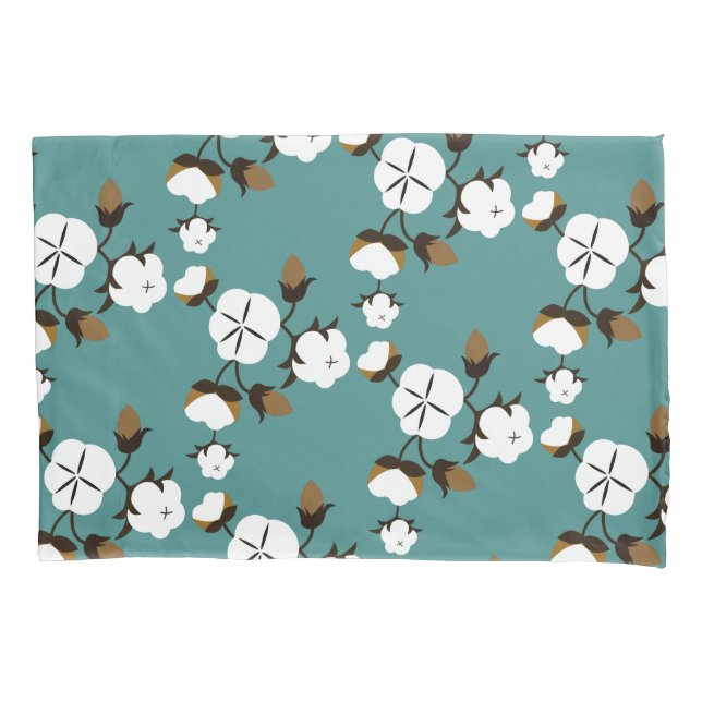 Bauernstil Moderne Cotton-Blume & Aquamarin Kissenbezug (Vorderseite-Links)