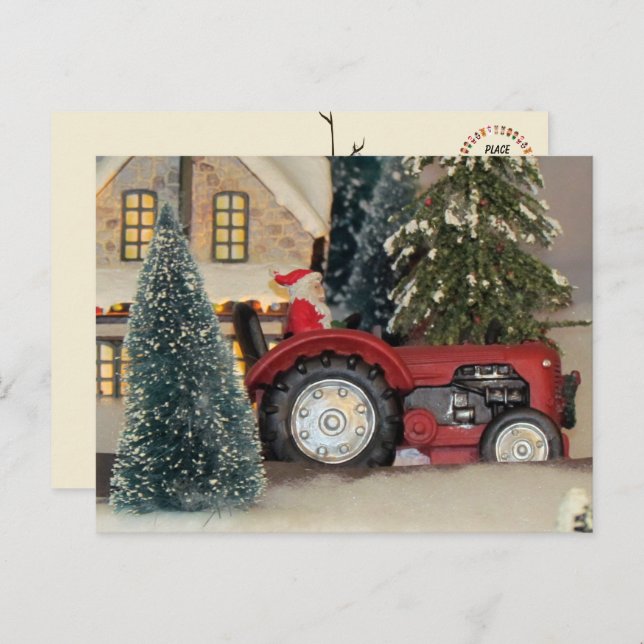 Bauernstil Weihnachtsmann Postkarte (Vorne/Hinten)