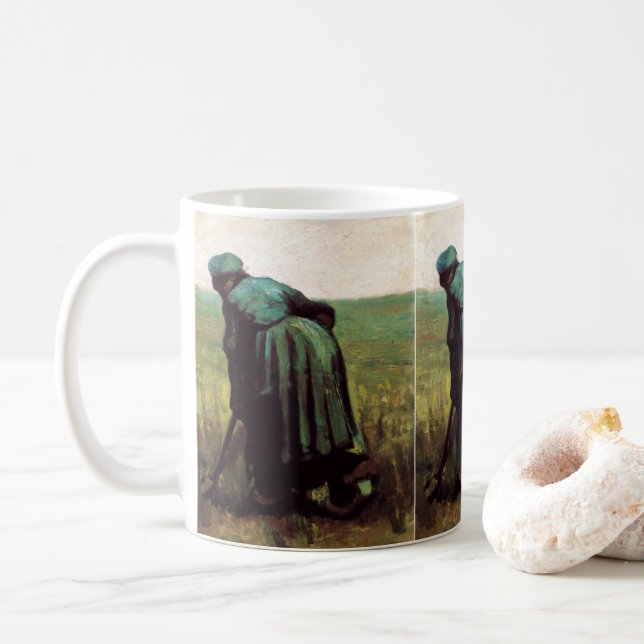 Bauernwoman Digging von Vincent van Gogh Kaffeetasse (Mit Donut)