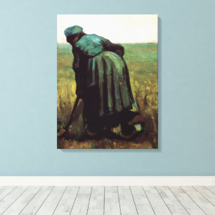Bauernwoman Digging von Vincent van Gogh Leinwanddruck