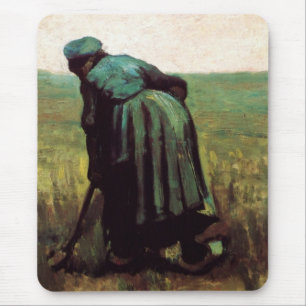 Bauernwoman Digging von Vincent van Gogh Mousepad