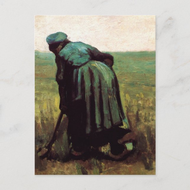Bauernwoman Digging von Vincent van Gogh Postkarte (Vorderseite)