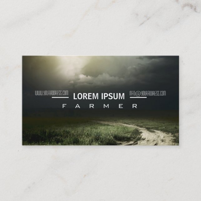 Bauers-Feld-Wiesen-Landwirtschafts-Geschäfts-Karte Visitenkarte (Vorderseite)