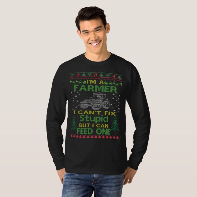 Bauers-hässliche Weihnachtsstrickjacke T-Shirt (Vorne ganz)
