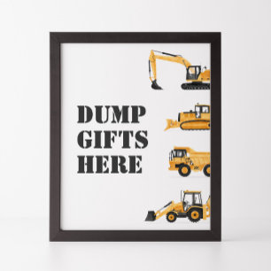 Baufahrzeug Geburtstagspumpen Geschenke hier Zeich Poster