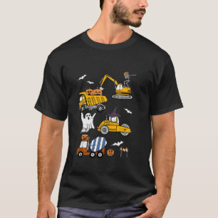 Baufahrzeug Halloween Kranwagen Pumpkin T-Shirt