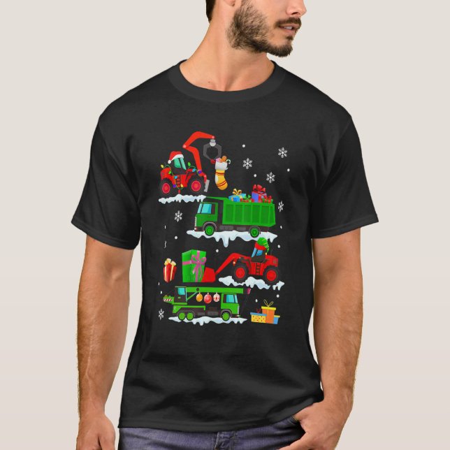 Baufahrzeug Weihnachtsfahrzeuge Winter B T-Shirt (Vorderseite)