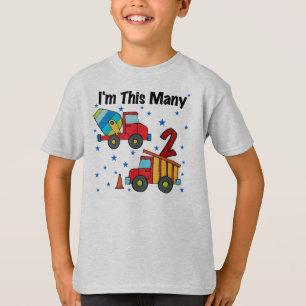 Baufahrzeuge 2. Geburtstagsgeschenke T-Shirt