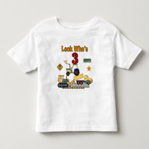 Baufahrzeuge 3. Geburtstagshemden Kleinkind T-shirt