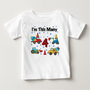 Baufahrzeuge 4. Geburtstag T - Shirt