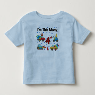 Baufahrzeuge 4. Geburtstag T - Shirt