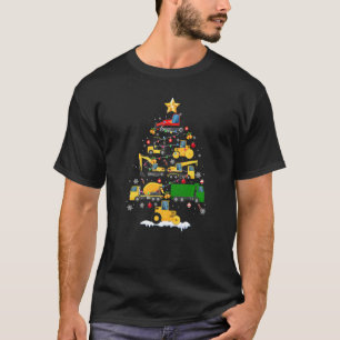 Baufahrzeuge Bagger Christbaum Dec T-Shirt