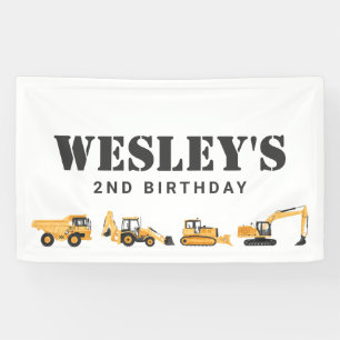Baufahrzeuge Junge Geburtstag Banner