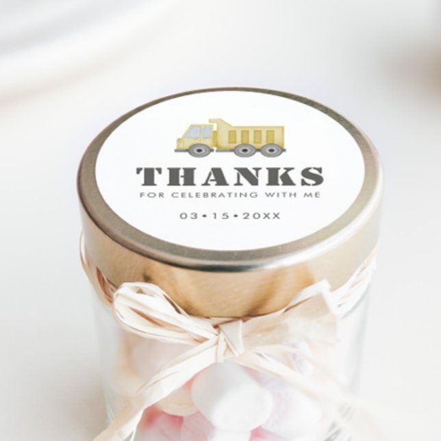 Baufahrzeuge Jungen zum Geburtstag Runder Aufkleber (Von Creator hochgeladen)