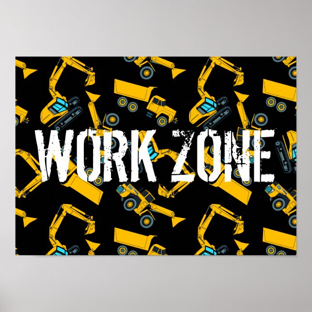 Baufahrzeuge Poster (Vorne)