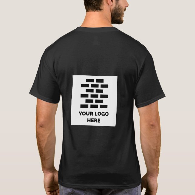 Baufirma Fügen Sie Ihr Logo schwarz hinzu T-Shirt (Rückseite)