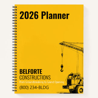 Baufirma, Gelb- und Schwarzkrandesign Notizbuch