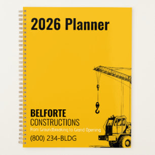 Baufirma, Gelb- und Schwarzkrandesign Planer