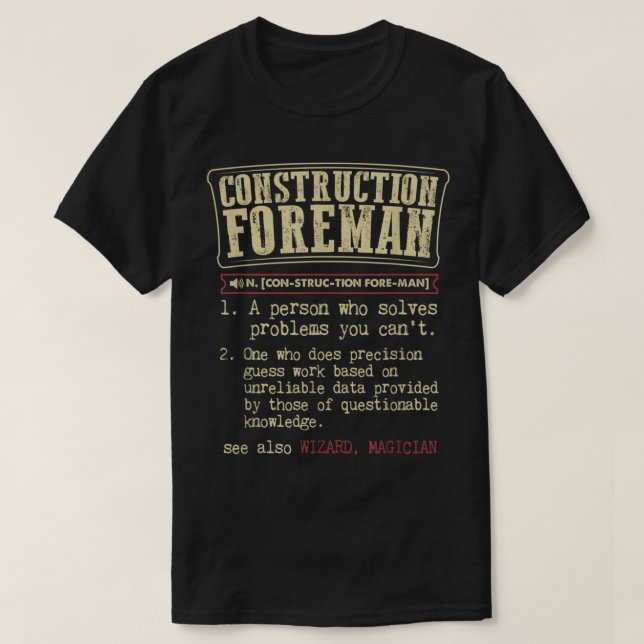 Bauforman Funny Definition T-Shirt (Design vorne)