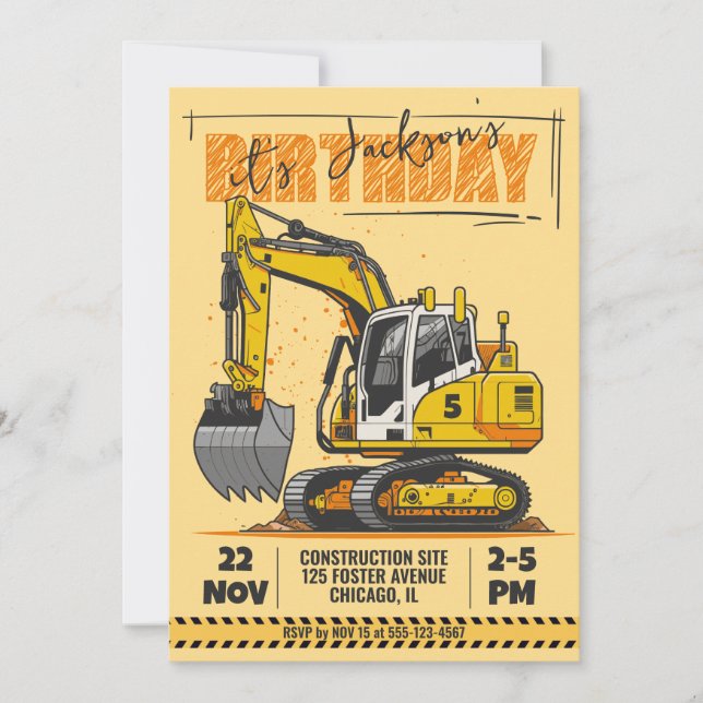 Baugeachtete Geburtstagspartei Einladung (Vorderseite)