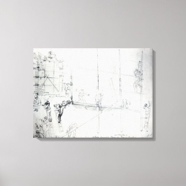 Baugerüste außerhalb des Craig House Leinwanddruck (Vorderseite)